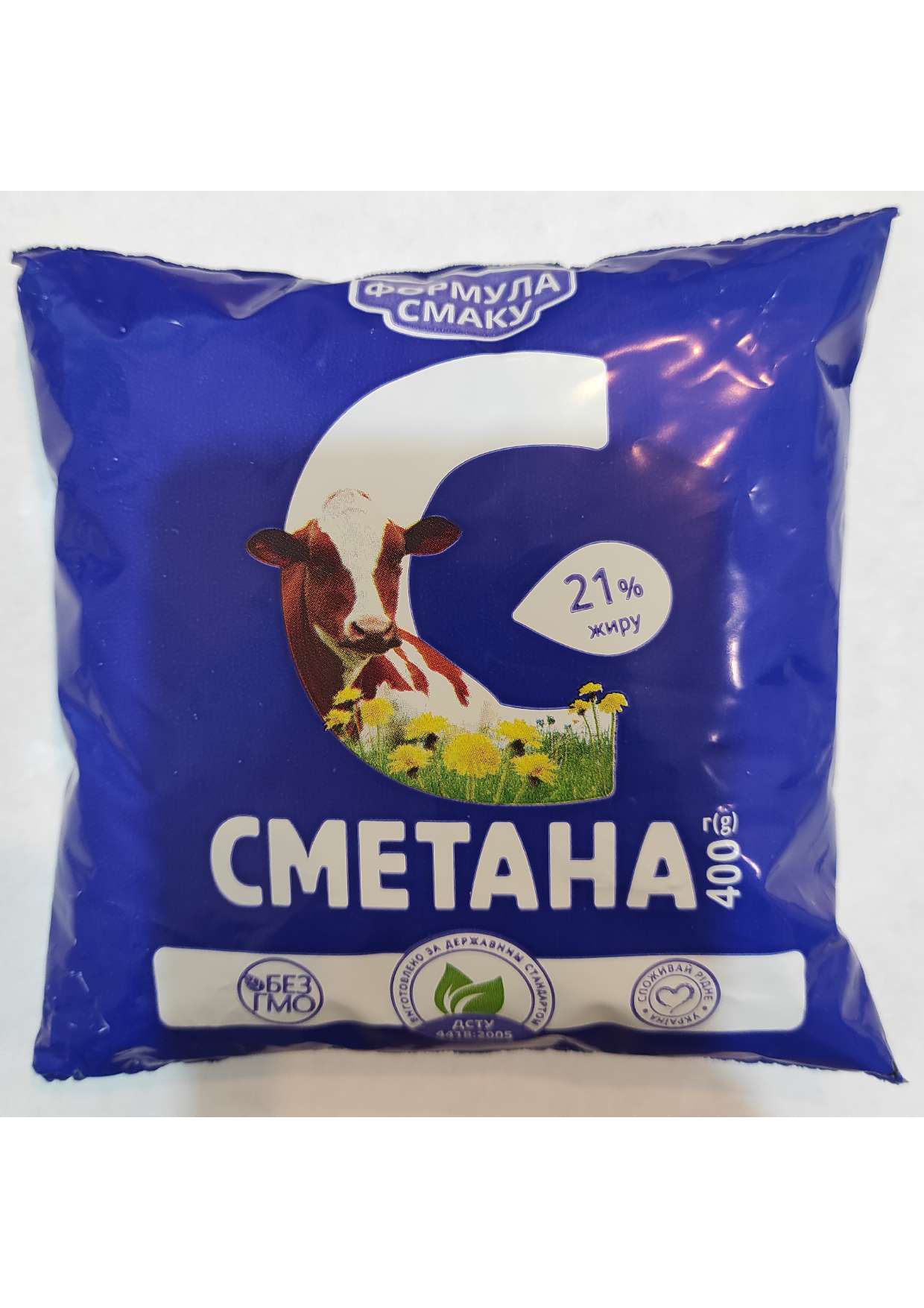 Сметана ФОРМУЛА СМАКУ 21% 400г плівка поліетиленова